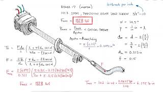 Power Screws  Stepper Motor Lead Screw Piston  Example 1 [upl. by Guenzi903]