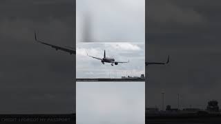 Airplane crosswind landing gone wrong aviation airplane viralvideo airbusa321 [upl. by Louie]