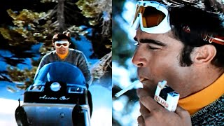 1970 Old Gold Cigarettes Commercial  Snowmobiles amp Smoking  Pre1971 Advertising Ban [upl. by Hnil]