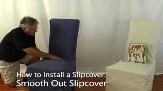 How to Install a Slipcover on a Dining Room Chair • stretchandcovercom [upl. by Nibbor]