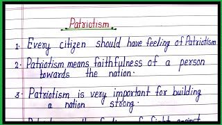 10 lines on patriotism in englishessay on patriotism in englishpatriotism essay [upl. by Sullecram382]