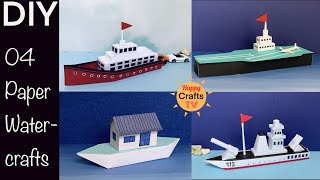 DIY PAPER WATERCRAFT BATTLESHIP AIRCRAFT CARRIER FERRY AND HOUSEBOAT l DIY 3D PAPER CRAFTS [upl. by Aytak]