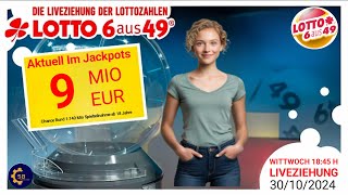 Ziehung der Lottozahlen live 30102024  lotto 6 aus 49 [upl. by Enhpad]