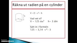 Räkna ut radien på en cylinder [upl. by Ettenav]