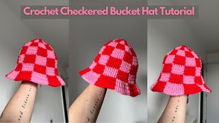 Crochet checkered bucket hat tutorial I Kenikse Crochet [upl. by Akenahs423]