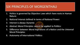 Six Principles Of Morgenthau Realism International Relations  CSS  RR Lectures [upl. by Gowon]