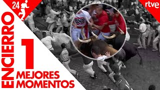 MEJORES MOMENTOS del PRIMER ENCIERRO de San Fermín 2024  Toros de La Palmosilla [upl. by Sonni108]