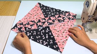 Come And Learn How To Make Pillowcase With Leftover Fabric  Patchwork For Beginners [upl. by Nevah]