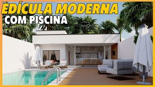 EDÍCULA MODERNA COM PISCINA EDÍCULA 10x6 [upl. by Treulich]