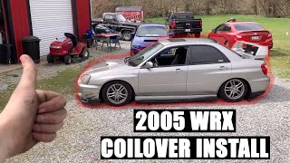 2005 Subaru Wrx Raceland Coilover Install ITS SLAMMED [upl. by Miguelita]