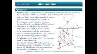 Abatimientos Abatimiento de un plano oblicuo Resolución de figuras planas Diédrico Directo [upl. by Anide]