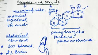 Lipids part 9 Steroids and Sterols [upl. by Avahc]