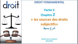 Les sources du droit subjectif Droit fondamental partie 6 [upl. by Cathey735]