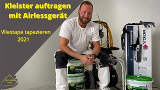 Kleister auftragen mit Airlessgerät Glasvlies kleben [upl. by Giffard]