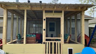 Building Our Screened In Back Porch [upl. by Kcirred]