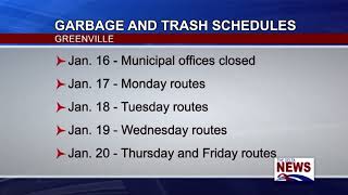 Greenville Garbage Schedule for MLK Day [upl. by Littman358]