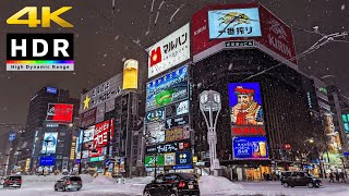 4K HDR  Walk in Heavy Snowstorm  Sapporo Hokkaido [upl. by Othello216]