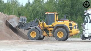 Volvo L120H loading gravel and some snow clip [upl. by Seugram]