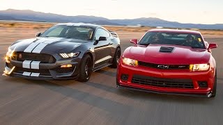 2016 Ford Mustang Shelby GT350R vs 2015 Chevrolet Camaro Z28  Head 2 Head Ep 71 [upl. by Omik]