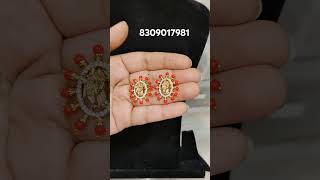 Coral earringspagadam earringsradakrishna earrings8309017981 shirishakanishkjewellery pagadam [upl. by Esidarap693]