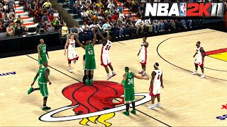 BIG 3 VS BIG 3  CELTICS at HEAT  NBA 2K11 Gameplay [upl. by Thedrick]