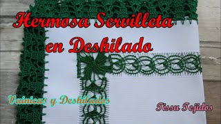 SERVILLETA PARA BODA 2VAINICAS Y DESHILADOSBORDADOS TissuTejidos [upl. by Ociral]