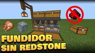 ✔Como hacer tu propio🔥FUNDIDOR de COMIDA y MINERALES😱 SIN RedStone en Minecraft Bedrock2021 [upl. by Ainadi513]