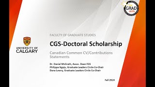 CGSDoctoral Scholarship Canadian Common CVContributions Staements [upl. by Lorrayne]