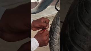 Tubeless puncture🏍viralvideo youtubeshorts explore trending shortvideo shorts [upl. by Nylacaj760]