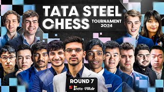 Tata Steel Chess 2024 Round 8  Anish Pragg Gukesh Vidit  Live Commentary by Amruta [upl. by Ethben129]