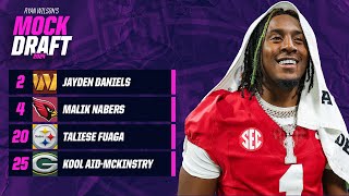 2024 NFL Mock Draft Malik Nabers FIRST wide receiver drafted Packers take KoolAid  CBS Sports [upl. by Hirsch]