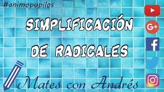 Cómo simplificar radicales [upl. by Mercorr993]