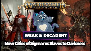 NEW Cities of Sigmar vs Slaves to Darkness  Age of Sigmar Battle Report [upl. by Assilla]