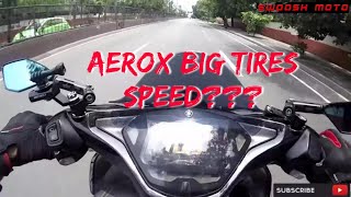 aerox top speed attempt with oversize tires  yamaha aerox 155 top speed acceleration [upl. by Auoh738]