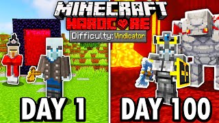 I Survived 100 Days as a VINDICATOR in Hardcore Minecraft Here’s What Happened [upl. by Odrareg202]