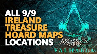 All Ireland Treasure Hoard Maps AC Valhalla Locations [upl. by Cykana]