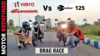 Hero Glamour Xtec 125 BS6 Vs Bajaj Pulsar 125  Drag Race  Top Speed  Race Till Their Potential [upl. by Amlas]