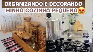 COZINHA PEQUENA  como deixar charmosa e elegante sem gastar muito  limpeza é essencial [upl. by Attelliw]