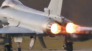 Bavarian Tigers AFTERBURNER TAKEOFF German Airforce Eurofighter TLG 74 Airbase Neuburg December 2023 [upl. by Beuthel190]