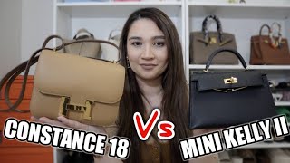 HERMES CONSTANCE 18 Vs MINI KELLY II  Which Is The Better Bag What Should You Buy [upl. by Arbuckle573]