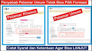 Penyebab amp SOLUSI Pelamar Umum Tidak Bisa Pilih Formasi PPPK Guru 2023  Cek Syarat Agar Bisa LANJUT [upl. by Natsuj329]