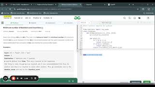 Minimum number of deletions and insertions [upl. by Mojgan]