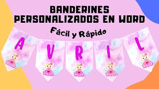 DIY • TUTORIAL Como Hacer Banderines Personalizados En Word • Fiesta Tematica • Decoracion Fiestas [upl. by Skiba]