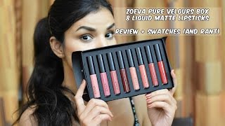 ZOEVA PURE VELOURS BOX 8 LIQUID MATTE LIPSTICKS RANT REVIEW AND SWATCHES [upl. by Ayomat]