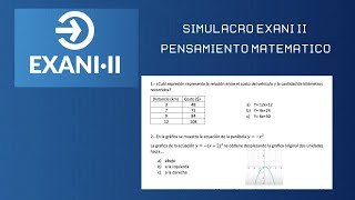 EXANI II 2024 SIMULADOR 2024 PENSAMIENTO MATEMÁTICO 1 ¿Cuál expresión representa la relación entr [upl. by Carry115]