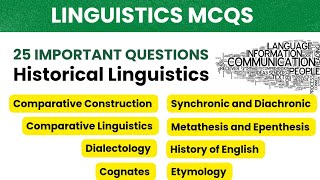 Linguistics MCQS  History of English  Diachronic and Synchronic  Historical linguistics Cognates [upl. by Dana586]