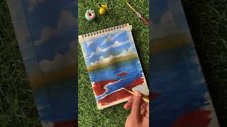 Ocean seascape painting Watercolour Painting Tutorial for Beginners [upl. by Pomfrey]