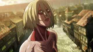 ミカサ 女型の巨人とのバトルシーン 【進撃の巨人 24話】 HD Attack on titan ep24 [upl. by Korfonta]