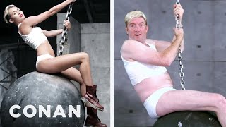 Miley Cyrus quotWrecking Ballquot Ripped Off A Local Ad  CONAN on TBS [upl. by Berner976]