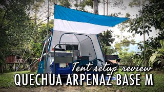 Quechua Arpenaz Base M Shelter Tent  Setup Review [upl. by Lezti]